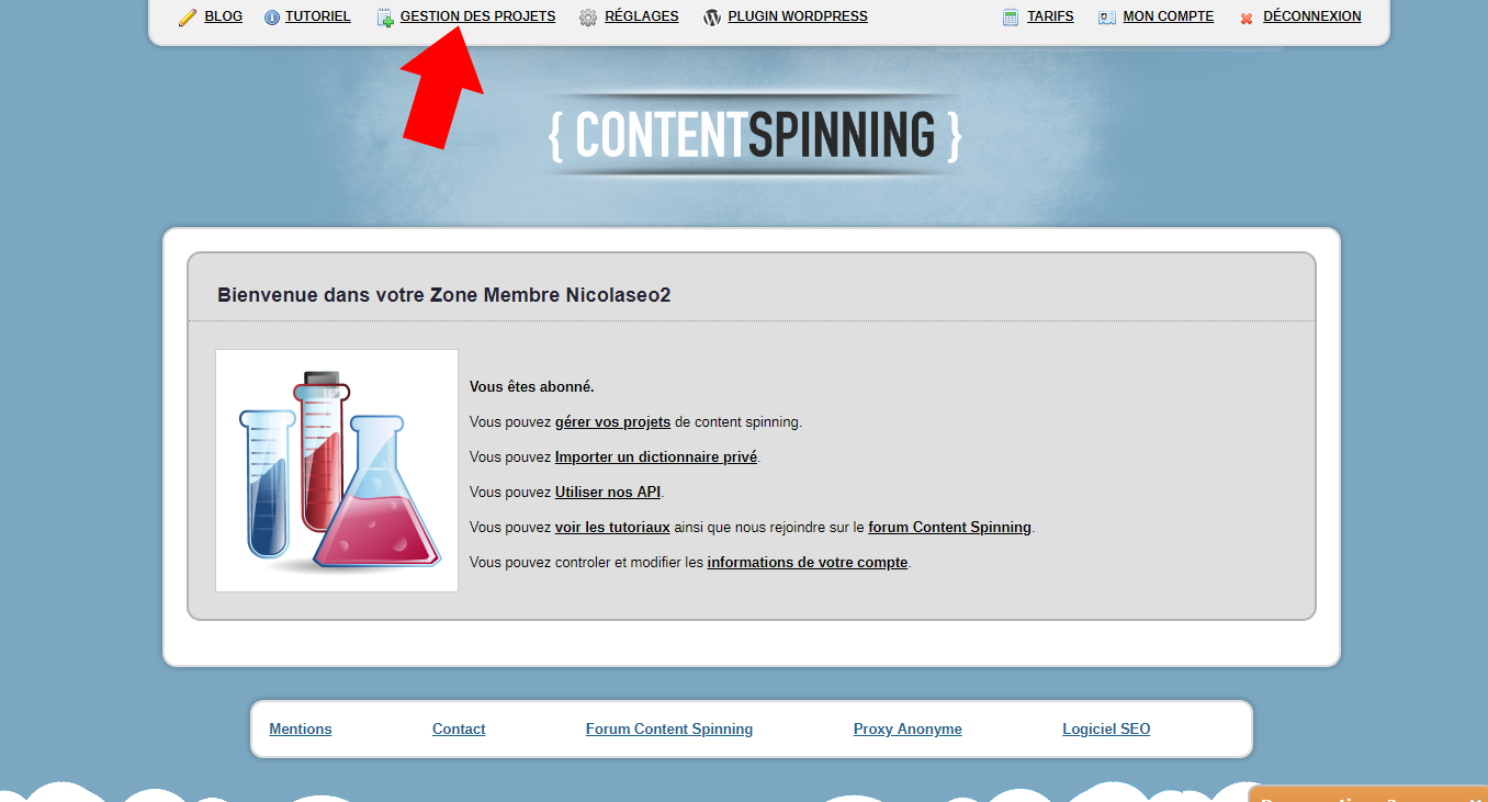Gestion projet Content Spinning