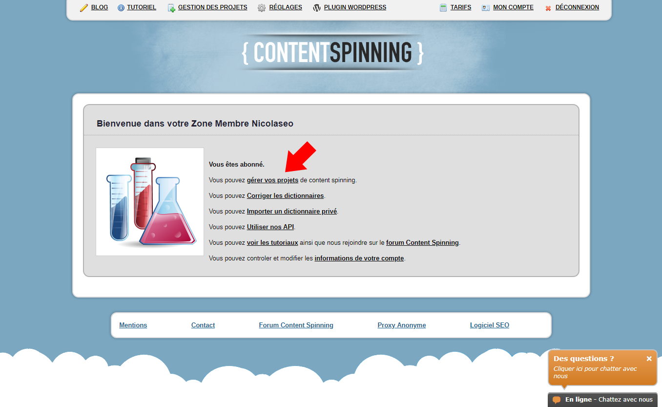Projet Content Spinning