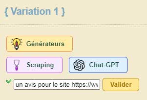 Générateur d'avis de site avec Chat-GPT et Content-spinning.fr