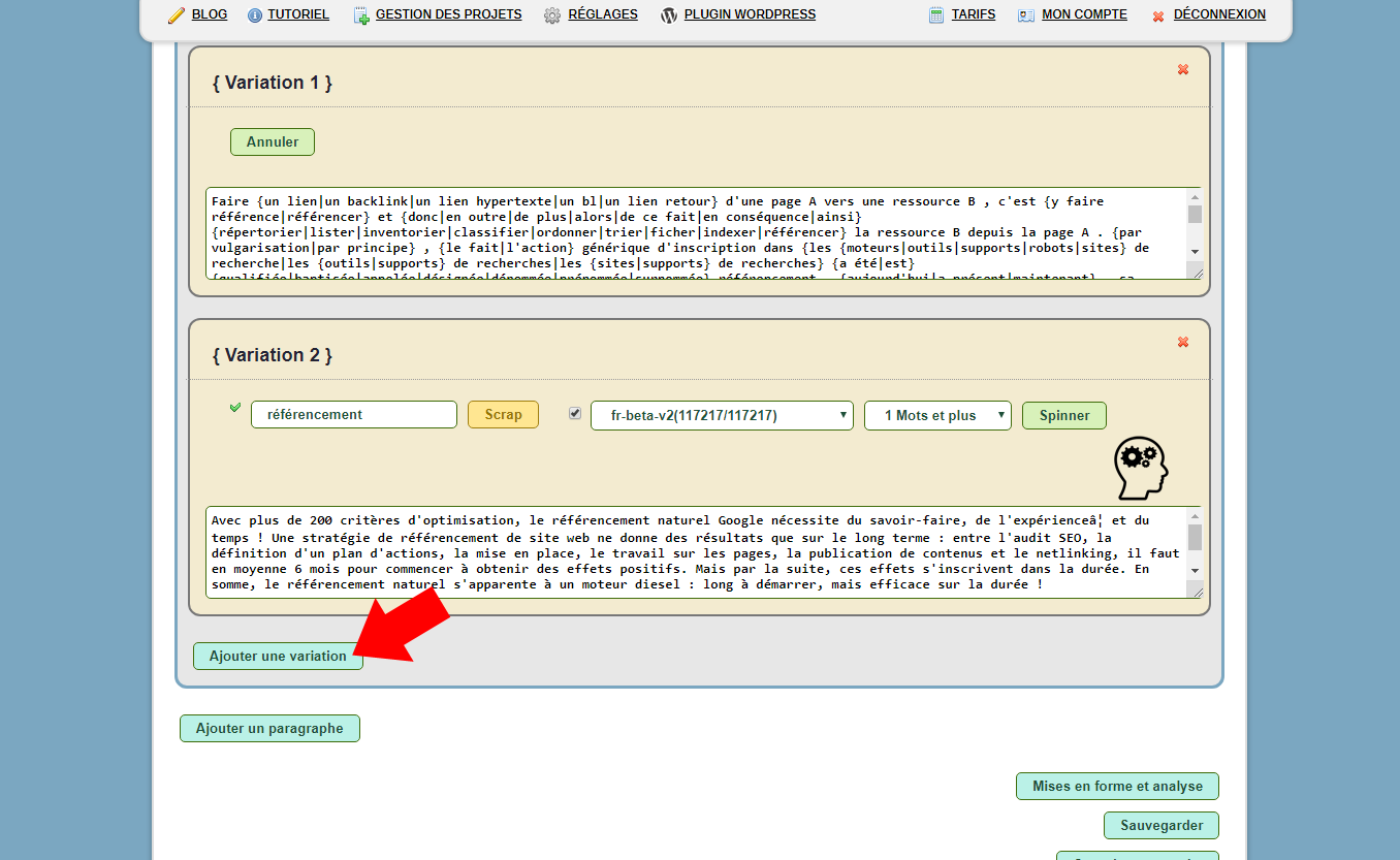 Logiciel Content spinning Français