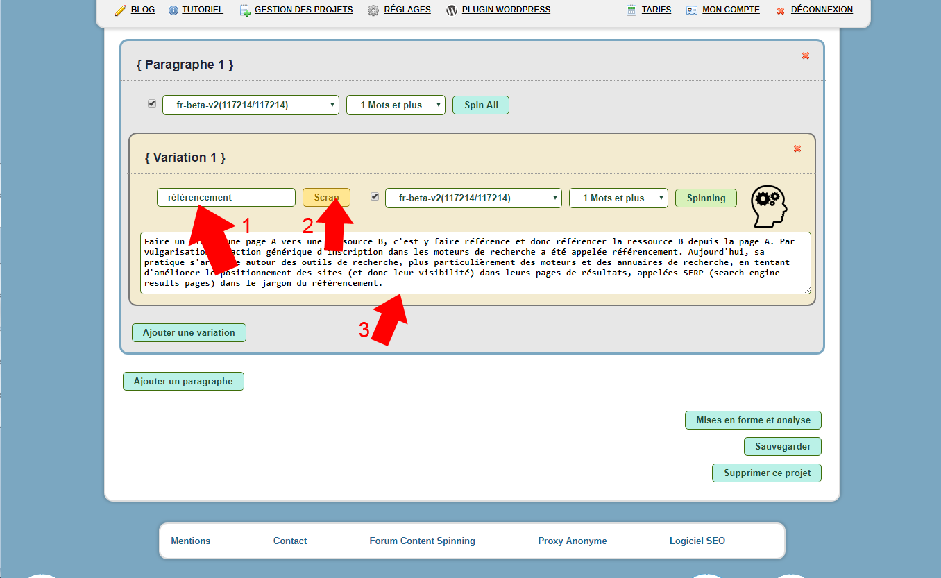 Formulaire Polymorphe scraper des paragraphes