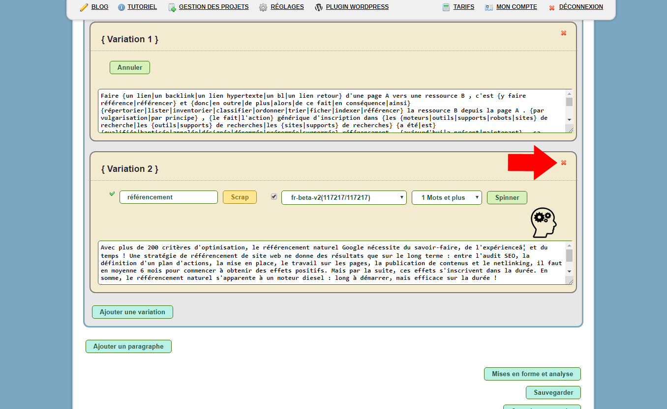 Logiciel Content spinning Français